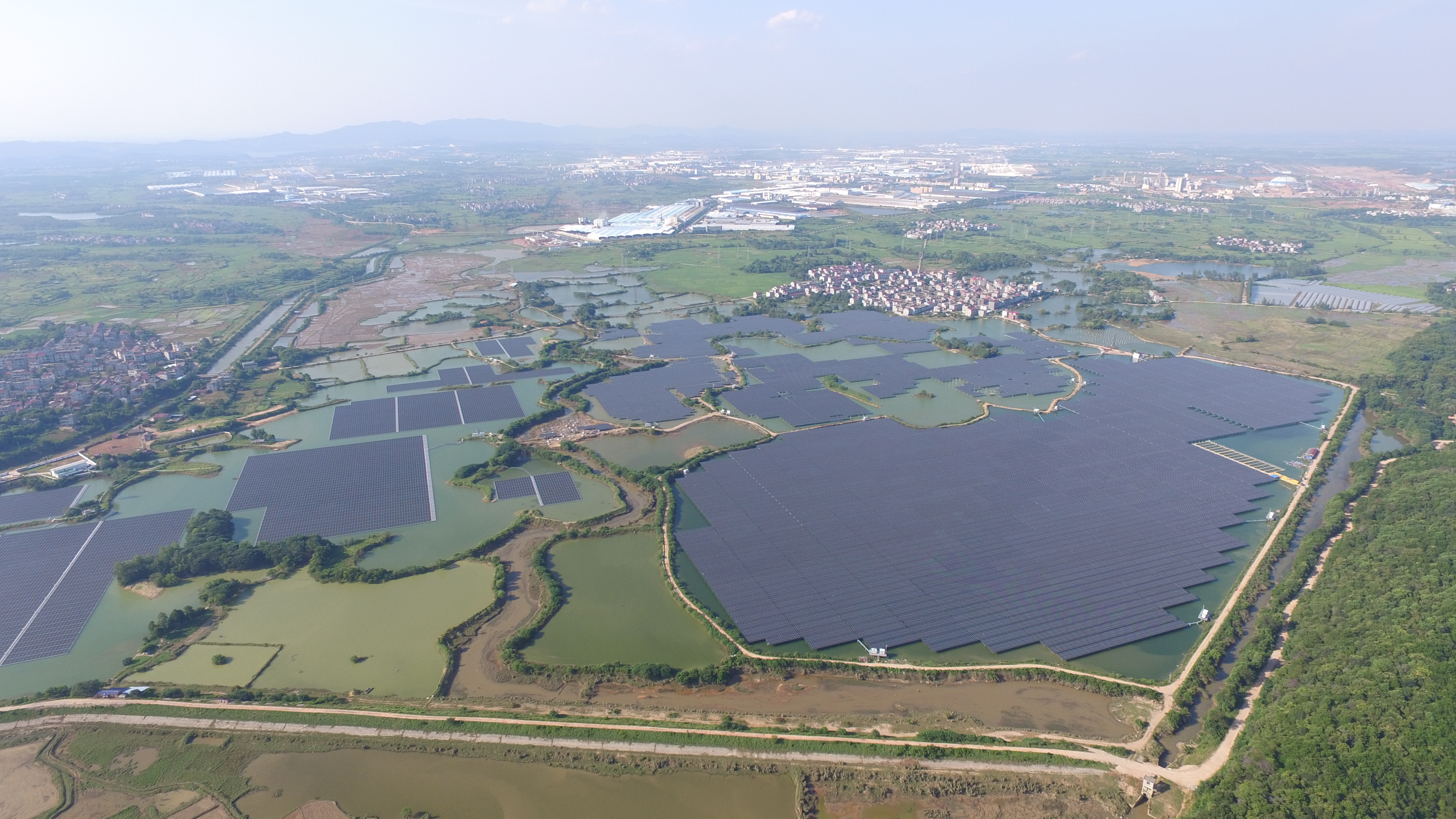 通威高安八景镇100Mwp渔光一体光伏电站